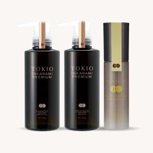 Trio Tokio Inkarami Premium, réparation cheveux, kit reconstruction, routine 3 étapes, anti-casse & brillance