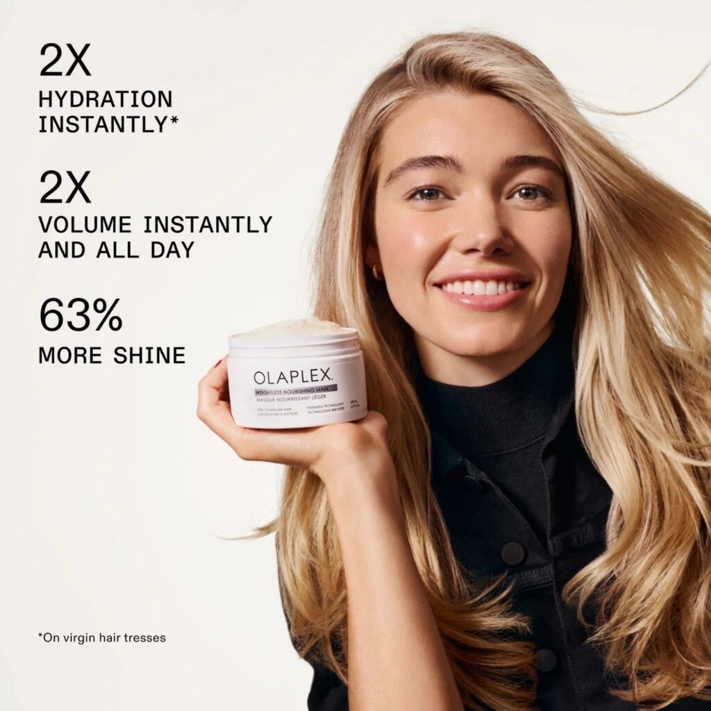 masque Olaplex cheveux fins, masque volume Olaplex, soin léger Olaplex fins et plats, masque hydratant sans alourdir, réparation cheveux fins Olaplex, nutrition légère Olaplex