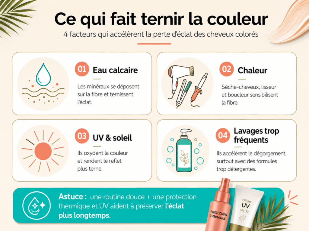 ce qui fait ternir la couleur