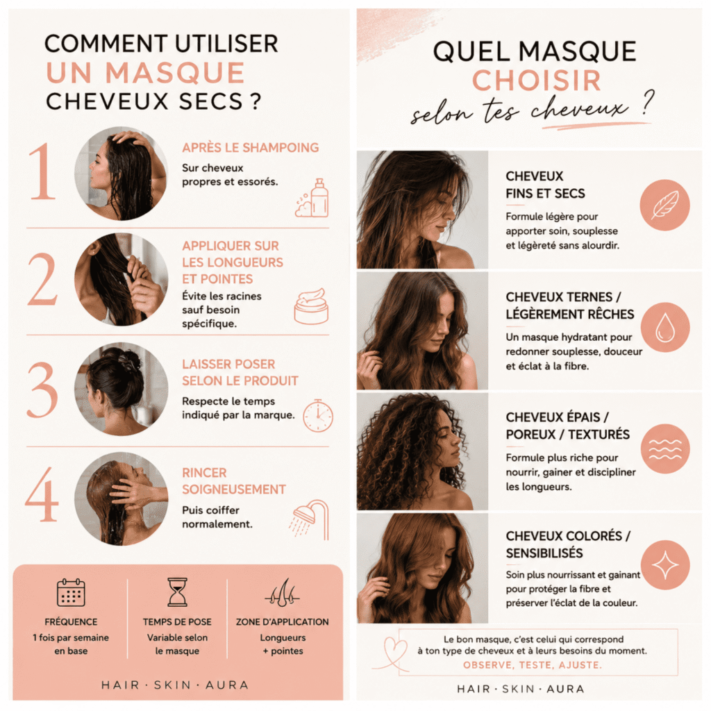 masque pour cheveux secs application 